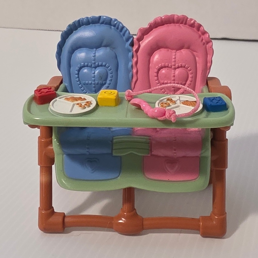 Fisher-Price Loving Family Dollhouse Twin High Chair 1990s Vintage Toy Furniture